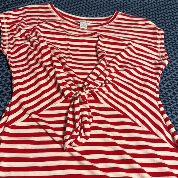 Liz Claiborne red and white striped dress - Picture 3 of 3
